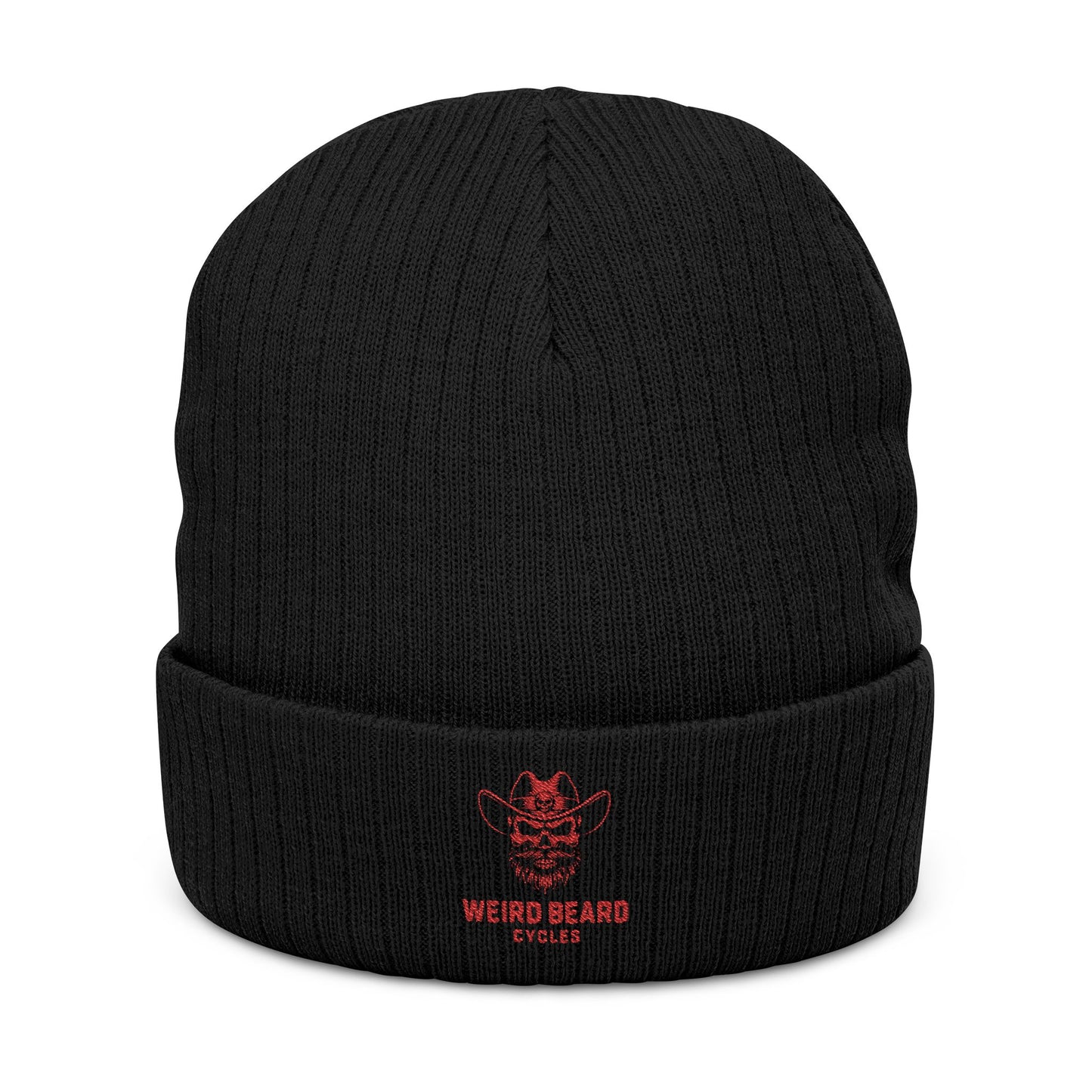 Embroidered Ribbed Beanie